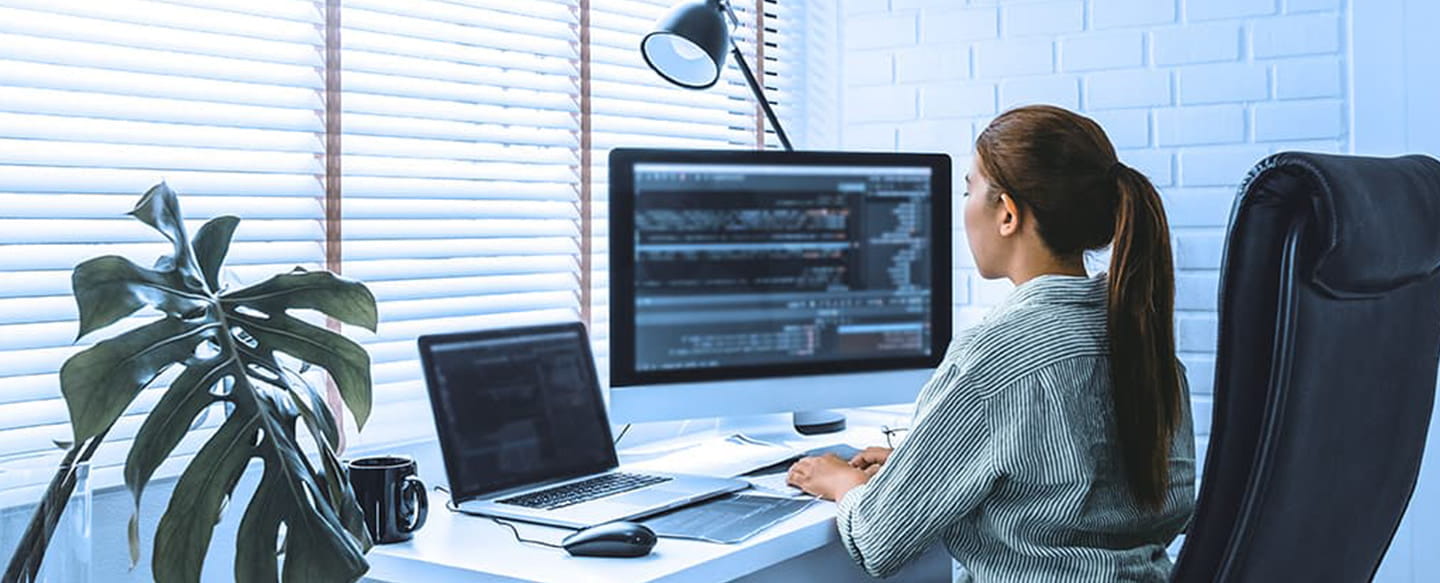 Data scientist vid datorn